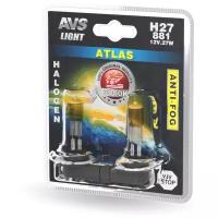 Лампа автомобильная галогенная AVS Atlas Anti-Fog A78621S H27(881) 12V 27W 2 шт