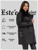 Дубленка Este'e exclusive Fur&Leather, размер 54, черный