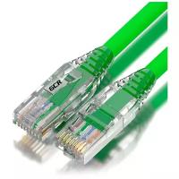 Короткий сборный патч-корд 30см Lan кабель для интернета GCR LSZH КАТ.5e ethernet high speed 1 Гбит/с UTP RJ45 малодымный зелёный