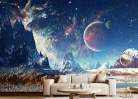 Фотообои на стену космос Модный Дом "Слияние Миров" 200x270(ШxВ) см, 3d флизелиновые обои