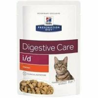 Влажный корм для кошек Hill's Prescription Diet i/d Digestive Care при расстройствах пищеварения, жкт, с курицей (кусочки в желе)