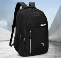 Рюкзак мужской городской повседневный -подростковый-школьный - сумка для ноутбука 13 дюймов-черный с белым