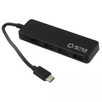 Разветвитель USB-C 5Bites HB34C-311BK Type C хаб - концентратор 4 порта USB3.0 линейка - чёрный