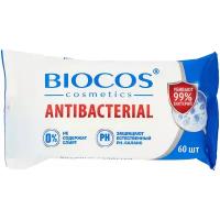 Влажные салфетки Biocos Антибактериальные, 60 шт