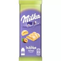 Шоколад Milka Bubbles белый пористый с фундуком, 79 г