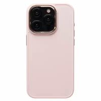 Противоударный чехол на Apple iPhone 15 Pro /Накладка с защитой камеры/ Защитный силиконовый бампер, светло-розовый