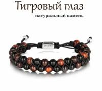 Браслет-нить Sharks Jewelry, агат, тигровый глаз, авантюрин, размер 19.5 см, коричневый