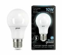 Упаковка светодиодных ламп Gauss Black LED A60 E27 10W 4100K 102502210 x10