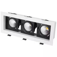 Встраиваемый светильник Arlight CL-KARDAN-S260x102-3x9W Warm (WH-BK, 38 deg)