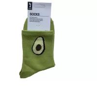 Носки SOCKS цветные женские Фрукты-смайлики, светло-зеленые