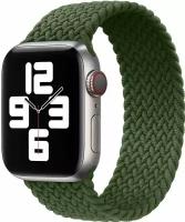 Нейлоновый плетеный ремешок на Apple Watch 1-9, SE, 42-44-45-49 мм / Тканевый монобраслет (16 см) для Эпл Вотч 1, 2, 3, 4, 5, 6, 7, 8, 9, СЕ / Хаки