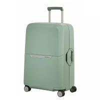 Чемодан Samsonite, пластик, адресная бирка, опорные ножки на боковой стенке, рифленая поверхность