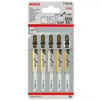 BOSCH Пилки для лобзика T 101 A BOSCH Special for Acrylic, 2608631010, по поликарбонату, 5 шт