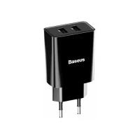 Сетевое зарядное устройство/Быстрая зарядка Baseus Speed Mini Dual U Charger 10.5W（EU) Black CCFS-R01