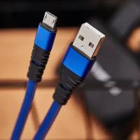 Кабель REXANT USB - microUSB шнур для зарядки и синхронизации в нейлоновой оплетке, 1 м