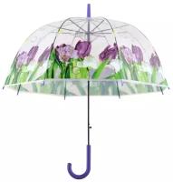 Зонт "Фиолетовый букет" (полуавтомат) D80см