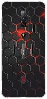 Силиконовый чехол на ZTE Nubia Red Magic 7S / ЗТЕ Нубия Ред Мэджик 7С Фон соты красные