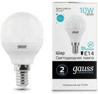 Светодиодная лампа Gauss LED Elementary Globe 10W E14 4100K 1/10/100