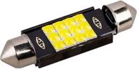 Автолампа диод T11(C5W) 12V 12SMD диодов 1-конт 41мм Белая SKYWAY Салон, номер, S08201492