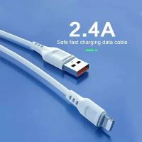 Кабель USB Lightning, зарядка для iPhone, iPad, iPod, 1 метр, белый