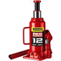 Домкрат бутылочный гидравлический STAYER Red Force 43160-12_z01 (12 т) красный