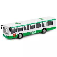 Автобус Технопарк бело-зеленый, 16,5 см, инерционный SB-16-65-BUS-WB