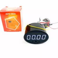 Электронные часы с вольтметром и термометром на Лада Приора (белая подсветка)