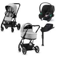 Коляска 4в1 Cybex Balios S Lux 2023 Lava Grey с базой isofix (с адаптером и дождевиком)