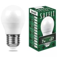 Светодиодная LED лампа шар SAFFIT G45 E27(е27) 7W(Вт) матовая 2700K 560lm 85x45 220V SBG4507 55036