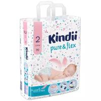 Kindii подгузники Pure & Flex 2 (3-6 кг) 70 шт