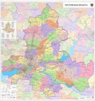 карта Ростовской области 150 х 140 см, настенная, с подвесом
