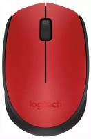 Мышь беспроводная Logitech M170, 1000dpi, Wireless, Красный/Черный, 910-004648