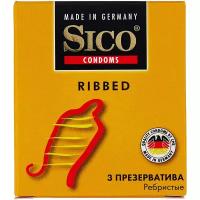 Презервативы SICO Ribbed Ребристые 3 шт. (пр-во CPR)