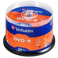 Verbatim Диск Диски DVD-R 4.7Gb 16-х, 50шт, Cake Box 43548