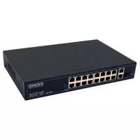 Коммутатор OSNOVO PoE FE, 16 *10/100 Base-T с PoE, 2 x GE Uplink (RJ45), 1 x GE SFP Uplink, мощность PoE на порт до 30W, суммарно PoE до 292W