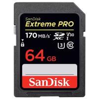 Карта памяти 64Gb - SanDisk Extreme Pro - Secure Digital XC Class 10 UHS-I SDSDXXY-064G-GN4IN (Оригинальная