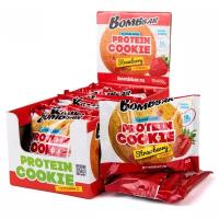 BombBar Protein Cookie 60 г (коробка 10 шт) Клубника