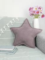 Подушка декоративная Звезда (звездочка) велюр, 45х45, цвет пастельно-фиолетовый