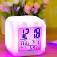 Часы куб настольные с подсветкой электронные Хамелеон, функция будильника и ночника