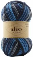 Пряжа Alize Wooltime (Вултайм) - 1 моток Цвет: 11011 синий принт 75% шерсть, 25% полиамид, 100г 200м