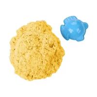 Кварцевый кинетический песок для лепки "Космический песок", жёлтый 1 кг, набор лепки из песка в домашних условиях, пластиковое ведро