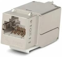 Hyperline Вставка Keystone Jack RJ-45(8P8C) категория 6A, экранированная, 110 IDC, белая, 46629