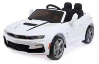 Электромобиль детский КНР Chevrolet camaro 2SS, EVA колеса, кожаное сидение, цвет белый (HL558)