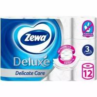 Бумага туалетная Zewa Deluxe Белая, 3 слоя, 12 рулонов