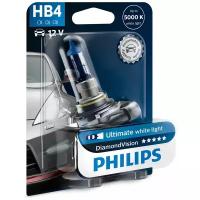 PHILIPS Лампа головного света (DiamondVision) HB4 (9006) 12V 65W 5000K Блистер 1 шт. 9006DVB1