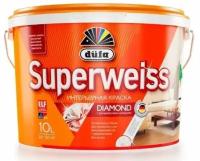 Краска для стен и потолков водно-дисперсионная Dufa Superweiss RD4 глубокоматовая белая 10 л