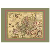 Карта Новая Европа старинная, 1606 г, размер 68х48 см, декор интерьера. Подарок на 23 февраля начальнику/госслужащему/чиновнику