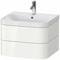 Тумба для ванной с раковиной 57,5 см Duravit Happy D.2 Plus HP4345O2222 с двумя ящиками, белый глянец