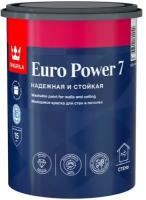 Краска для стен и потолков моющаяся Tikkurila Euro Power-7 (Евро-7) 0,9л белый (база А)