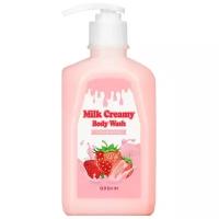 Гель для душа G9SKIN Milk creamy strawberry